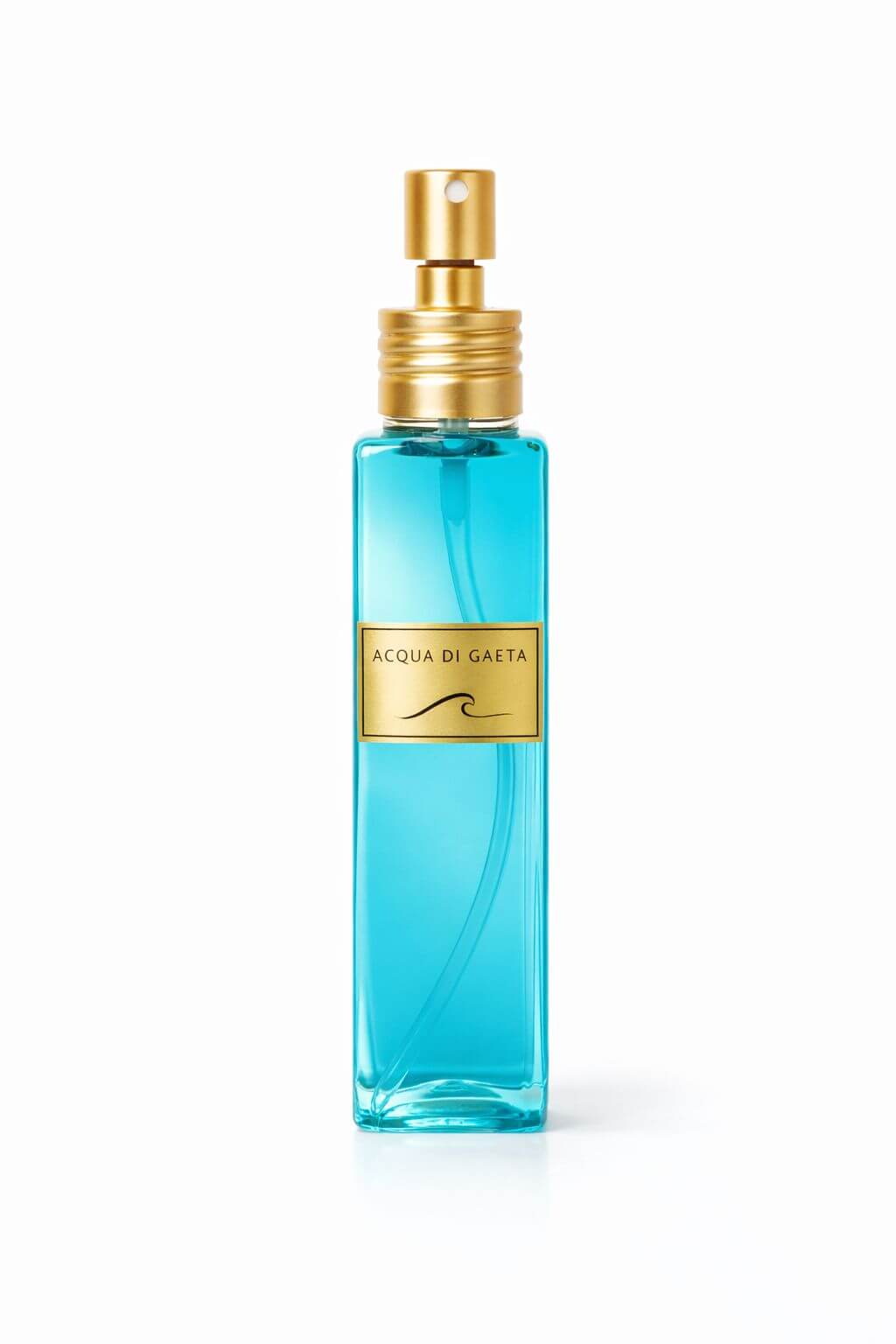 Acqua di Gaeta β Profumatore d'Ambiente Spray 100 ml in a beautifully designed blue bottle with a gold spray cap.