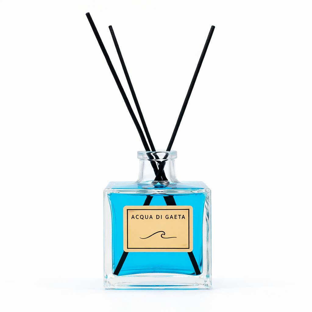 Acqua di Gaeta β Profumatore dβAmbiente 100 ml in elegante diffusore con cannuccia nera per fragranza mediterranea.